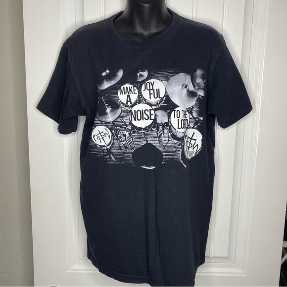 Vintage Y2K Not of This World Psalms Jesus T Shirt Drummer Size Medium Mens - Picture 13 of 13